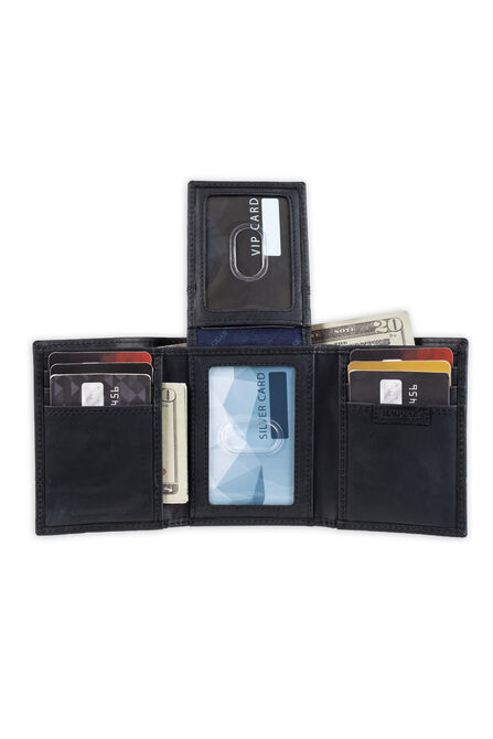 RFID Carizzo Trifold Wallet, Black view# 3