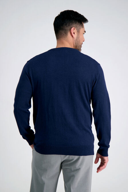 V-Neck Basic Sweater, Navy view# 2