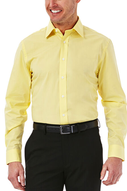 Solid Poplin Dress Shirt, Light Yellow view# 1