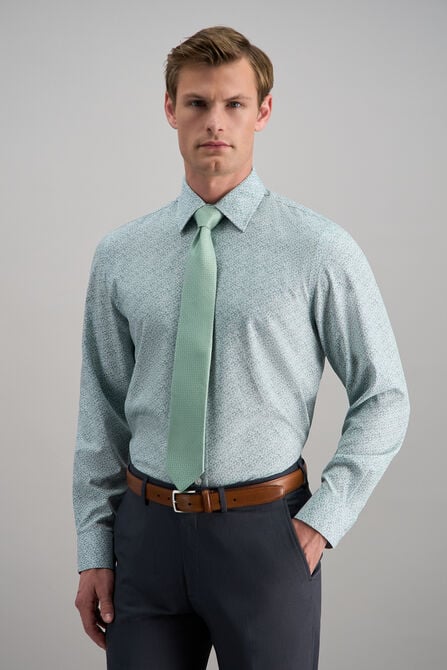 Smart Wash&reg; Dress Shirt - Forest Floral Print, Medium Green view# 2