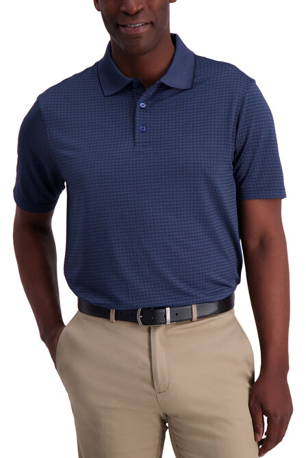 Diagonal Allover Polo, Admiral Blue view# 1