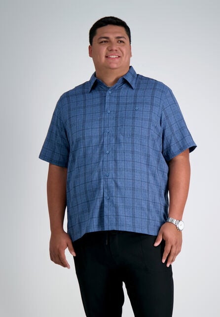 Big &amp; Tall Microfiber Plaid Shirt, Loondon Blue