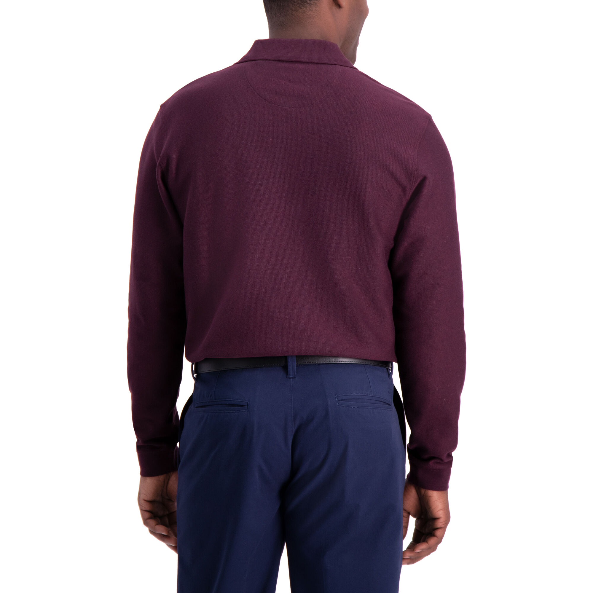 Allover Argyle Long Sleeve Knit Polo