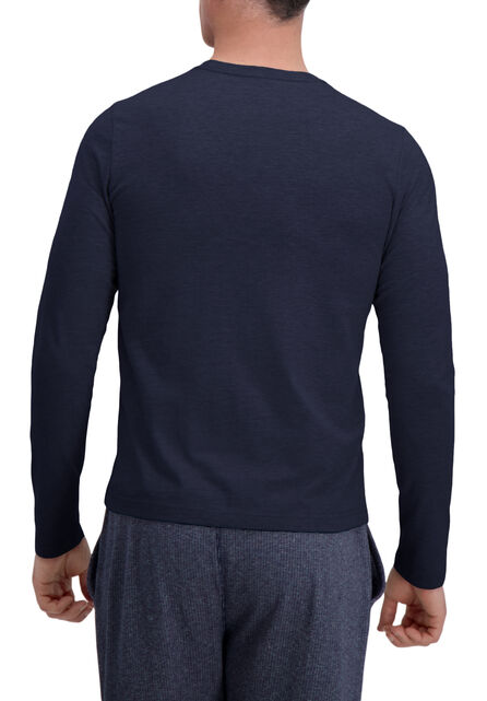 Heavyweight Long Sleeve Crewneck Tee, Dark Navy