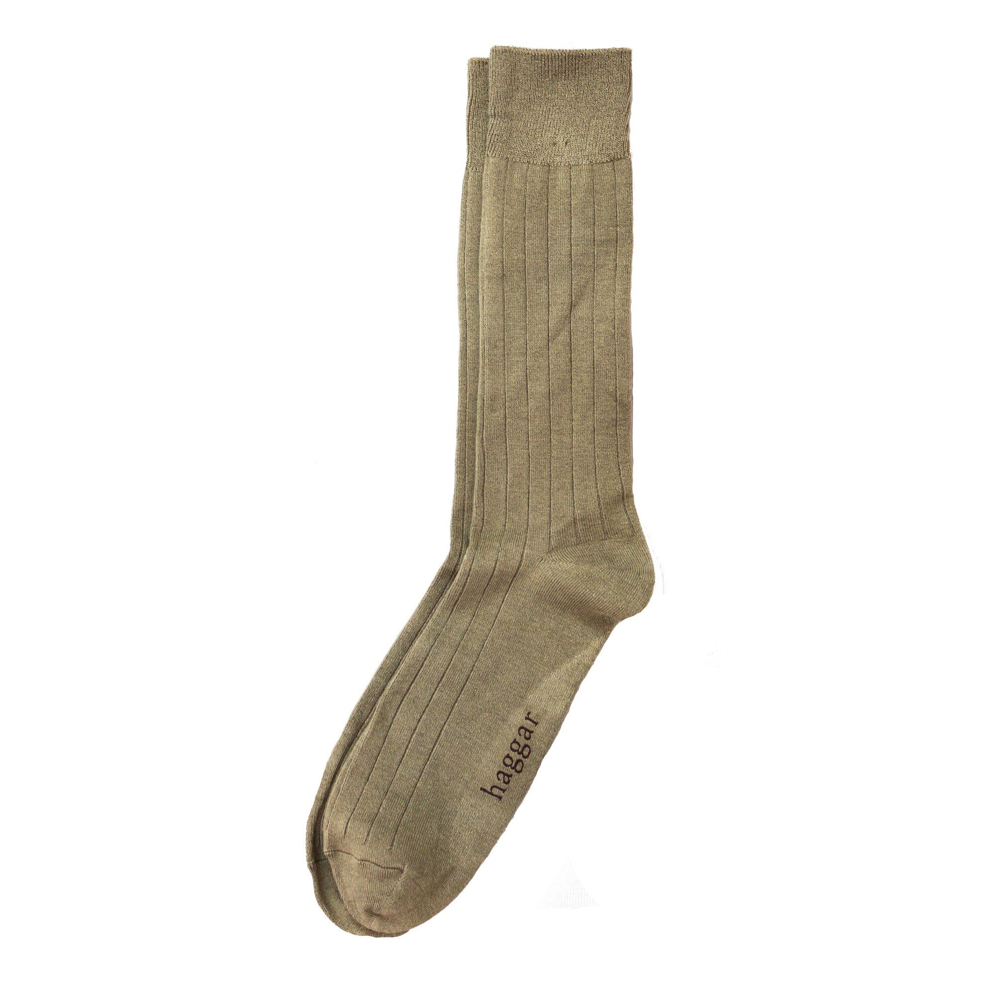 Haggar Dress Socks - Solid Ribbed British Khaki (H7201 Clothing Underwear & Socks) photo