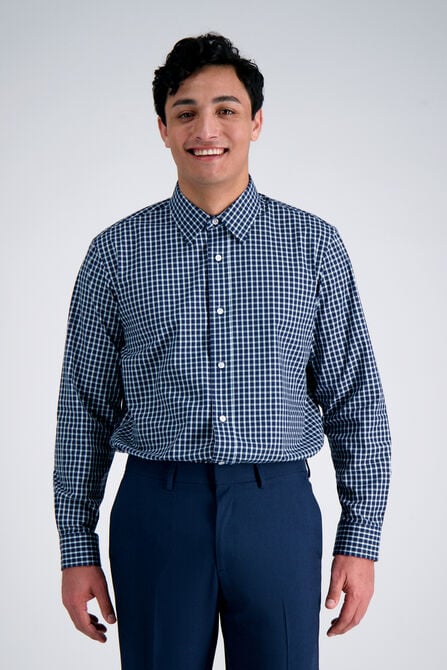 Premium Comfort Dress Shirt - Navy Check, Navy view# 1