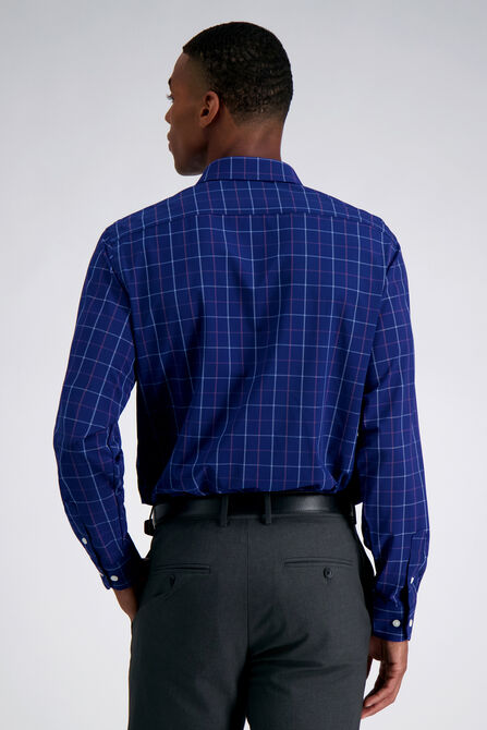 Smart Wash&trade; Dress Shirt - Navy Check, Navy view# 2