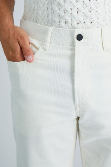 Stretch 5-Pocket Corduroy, Winter White view# 6
