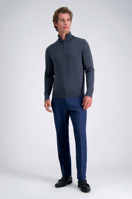 Long Sleeve Zip Sweater, Charcoal Htr view# 3
