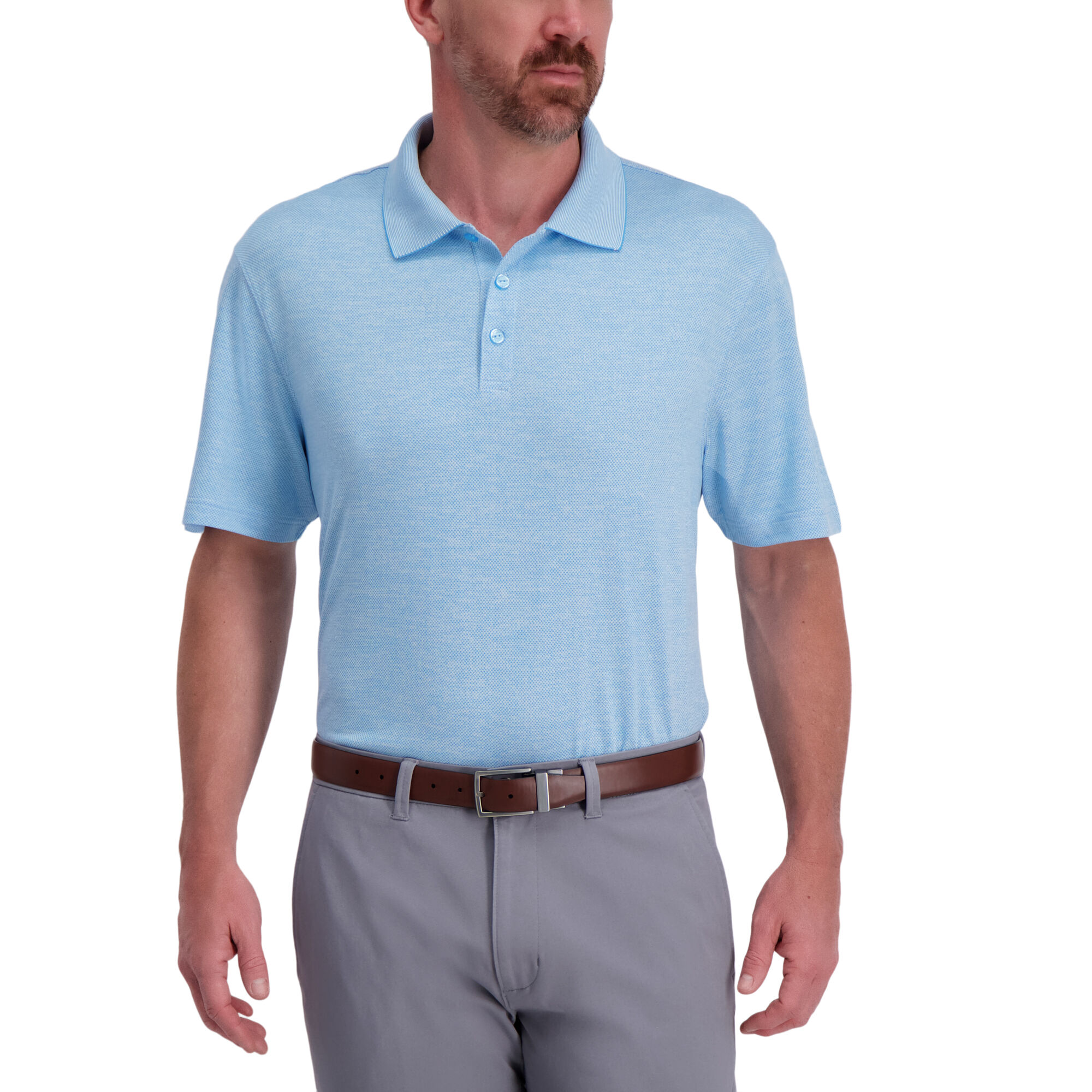 Haggar Cool 18 Pro Textured Golf Polo Fuschia Purple (028462 Clothing Shirts & Tops) photo