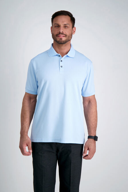 Cool 18&reg; Pro Waffle Textured Golf Polo, Lemon Drop view# 3