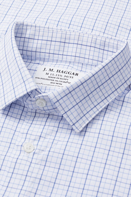 Premium Performance Dress Shirt - Blue Check, Medium Blue view# 4