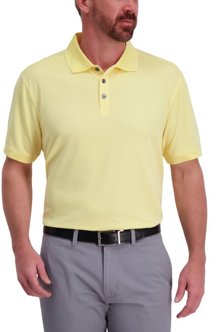 Cool 18&reg; Pro Waffle Textured Golf Polo, Pale Banana view# 1