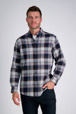 Long Sleeve Brushed Cotton Plaid Shirt, Brown Heather view# 1