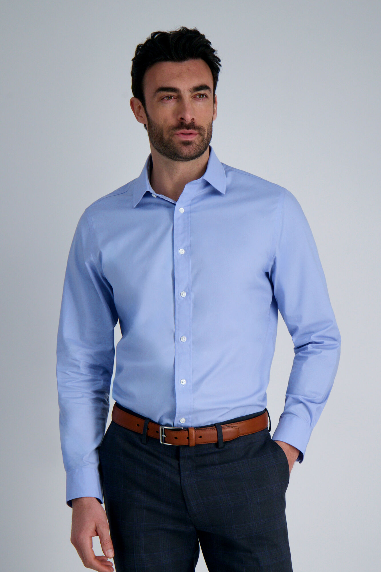 Haggar Premium Comfort Dress Shirt - Blue Light Blue (HAG021HE511 Clothing Shirts & Tops) photo
