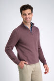 Quarter Zip Mock Neck, Heather Burgundy view# 1