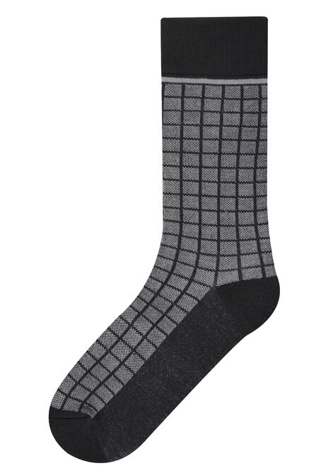 Bayshore Check Socks, Black view# 1