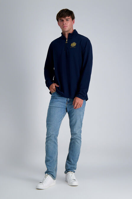 Pro Football Hall of Fame X Haggar &ndash; Long Sleeve Ribbed Quarter Zip,  Navy view# 5