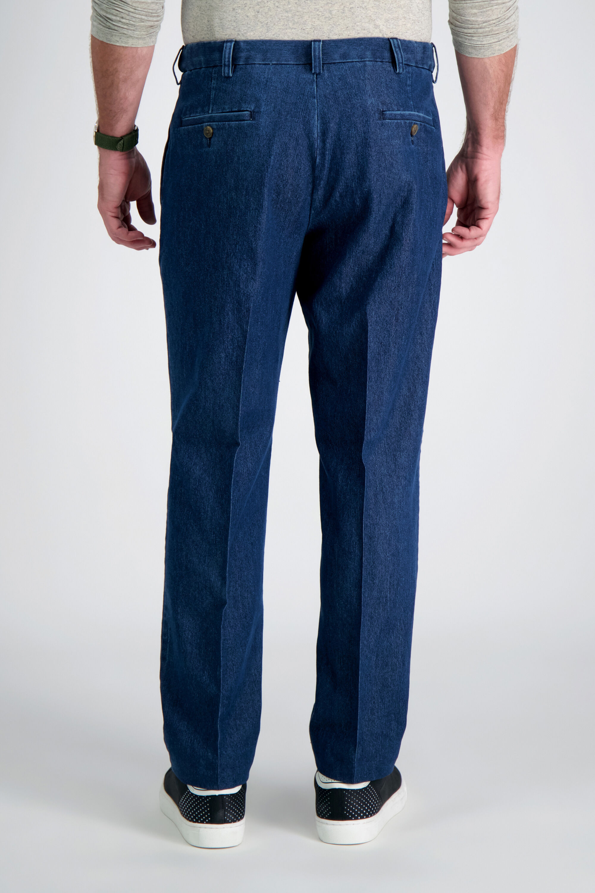 haggar pleated denim jeans