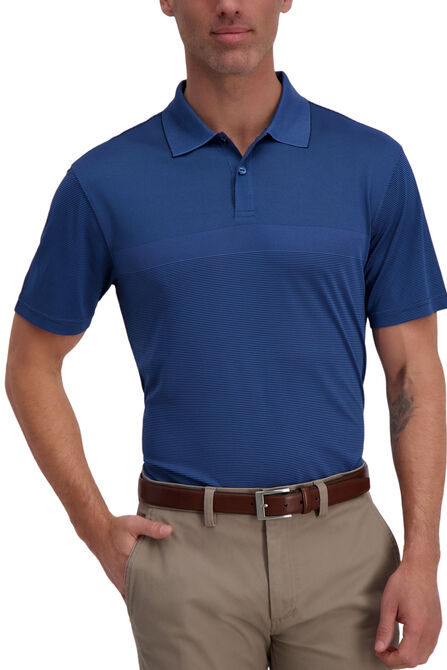 Cool 18&reg; Pro Block Textured Golf Polo, Peacoat view# 1