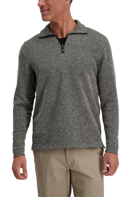 Quarter Zip Fleece, Caviar view# 1