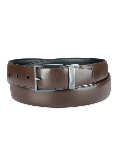 32mm Reversible Dress Belt, Dark Brown