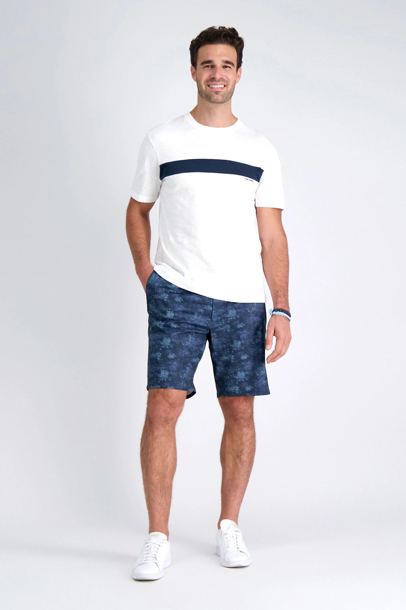 Haggar The Active Series Hybrid Dot Distress Short Heather Blue (HS80031 Clothing Shorts) photo