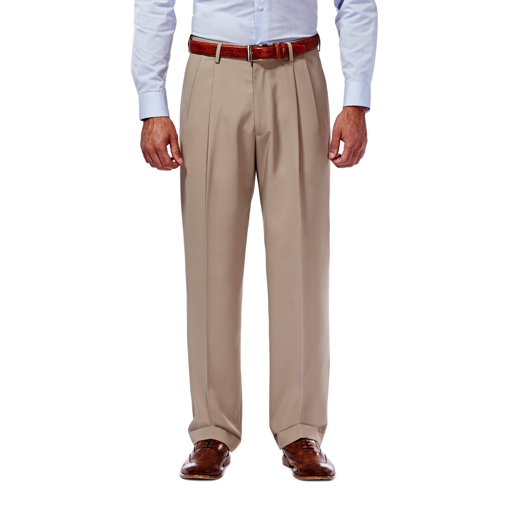 Pleated khaki pants with cuffs shop