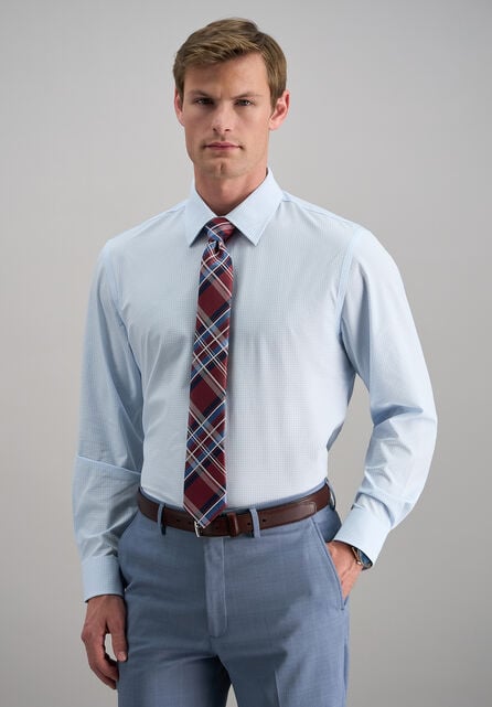 Smart Wash&reg; Dress Shirt - Blue Graph Check, Sky