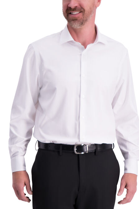 Solid J.M. Haggar Tech Performance Dress Shirt, White view# 1