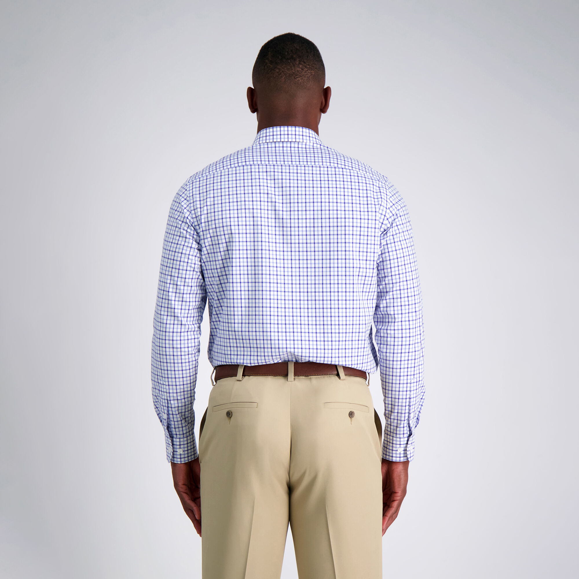 Light blue checkered dress shirt outlet