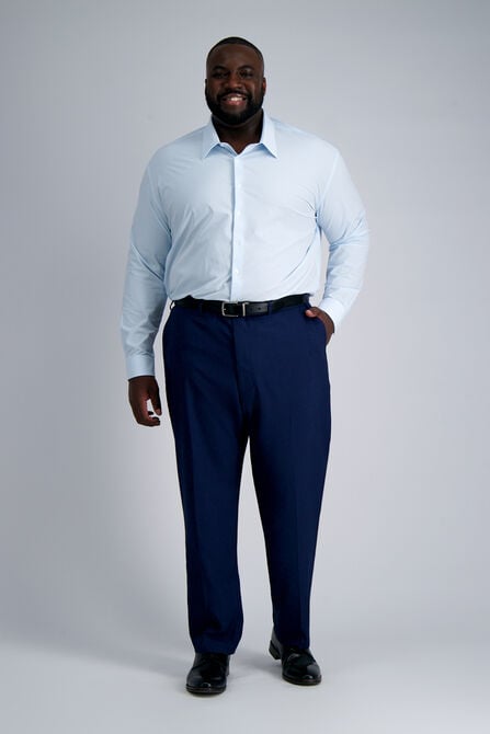 Smart Wash&reg; Tall Dress Shirt - Sky Check, Sky view# 3