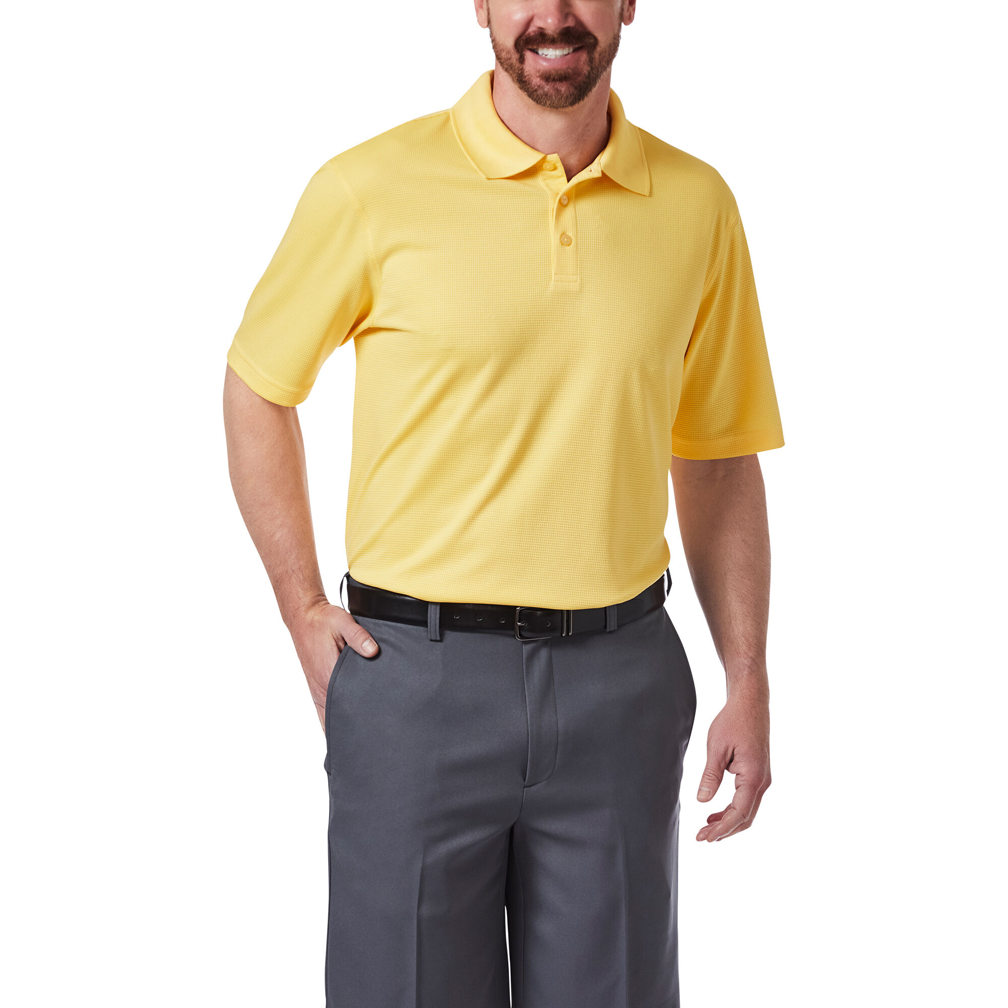 Haggar Cool 18 Golf Polo Banana Cream (027197 Clothing Shirts & Tops) photo