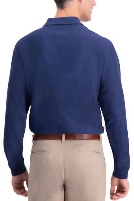 Windowpane Long Sleeve Knit Polo,  view# 4