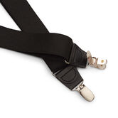 Solid Y-Back Adjustable Clip Suspender, Black view# 3