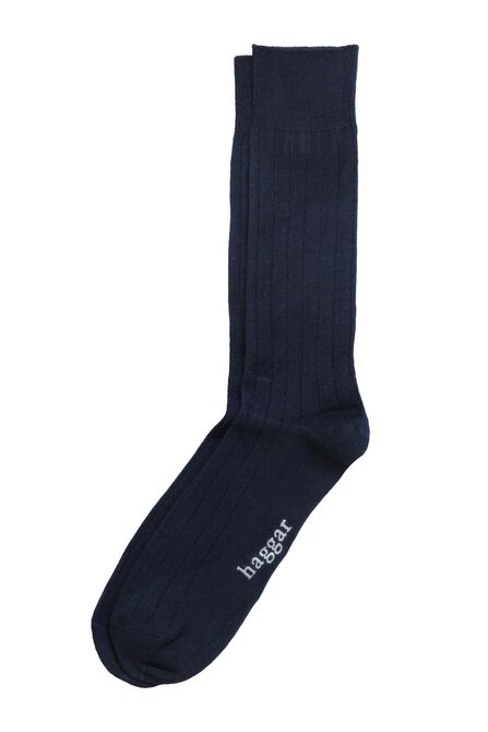 Dress Socks - Solid Ribbed, Navy view# 1