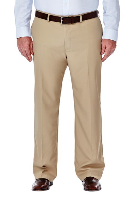 Big &amp; Tall Performance Microfiber Slacks, Tan view# 1