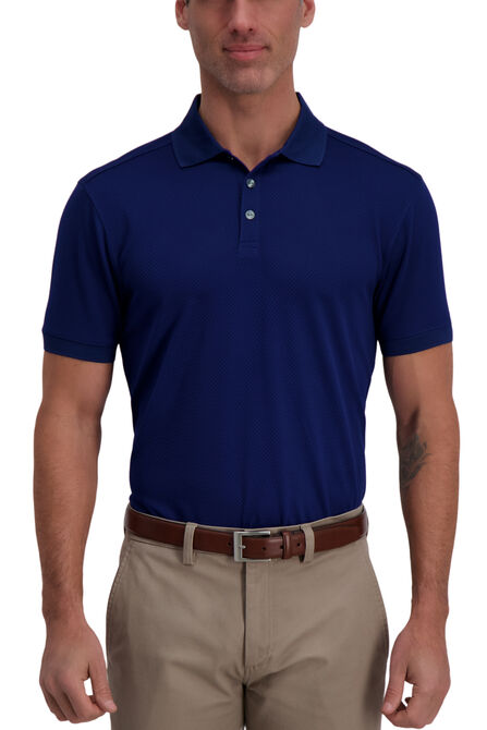 Cool 18&reg; Pro Waffle Textured Golf Polo, Blue Depths view# 1