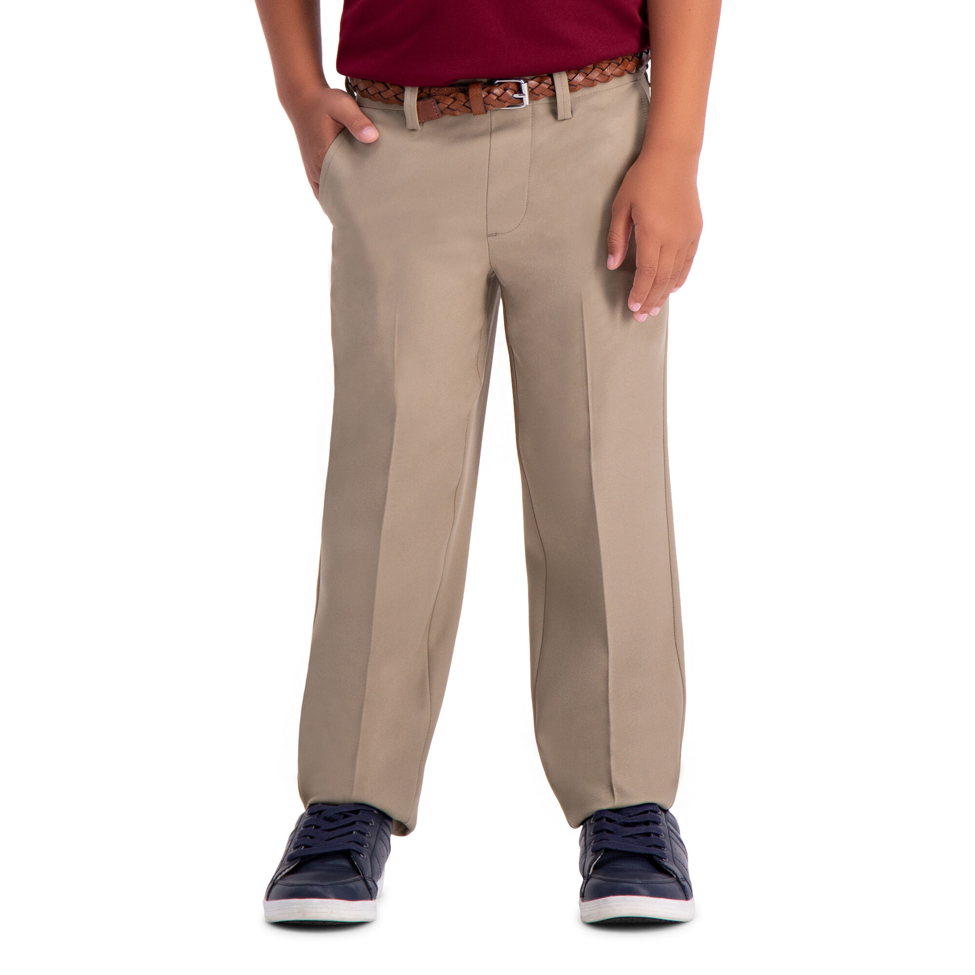 Haggar Boys Cool 18 Pro Pant (4-7) Tan (BCB0004 Clothing Pants) photo