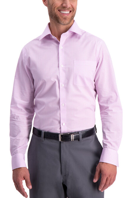 Plaid Premium Comfort Dress Shirt, Pink view# 1