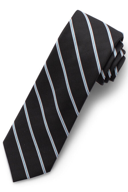 Wide Stripe Tie, Black view# 1