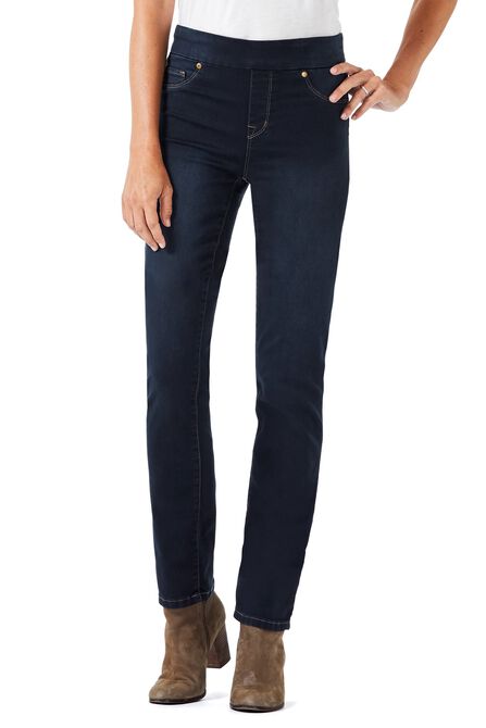 Pull On Straight Denim Pant, Navy Blue view# 1
