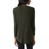 Long Sleeve Scoop Neck Top, Forest view# 2