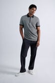 Premium Comfort Quarter Zip Houndstooth Polo, Black view# 3