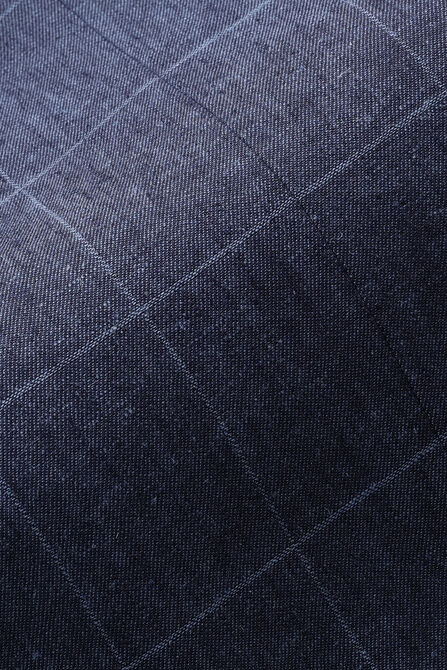 Big &amp; Tall J.M. Haggar Plaid Windowpane Linen Sport Coat, Chambray view# 6