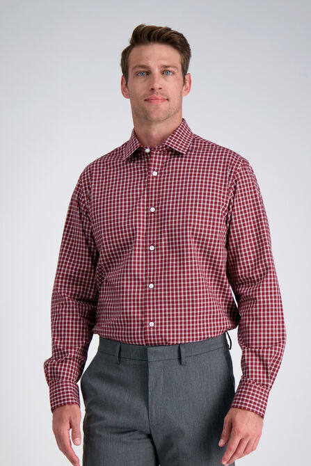 Premium Comfort Dress Shirt -  Dark Red Check,  view# 1