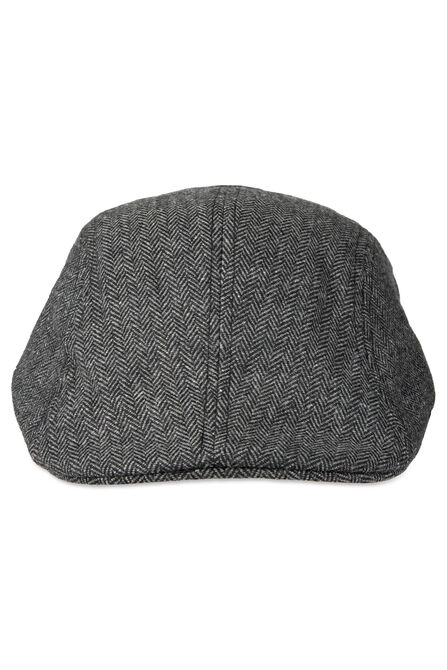 Brushed Herringbone Center Seam Flat Cap, Graphite view# 3