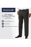 Big &amp; Tall J.M. Haggar Premium Stretch Suit Pant - Flat Front, Med Grey view# 5