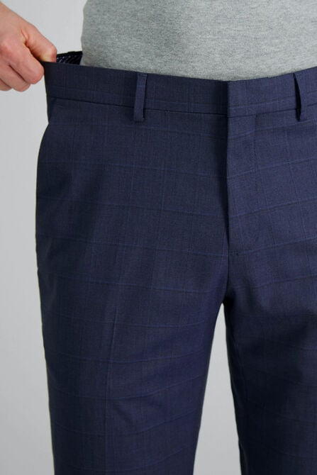 J.M. Haggar Windowpane Suit Pant, Blue Htr view# 4