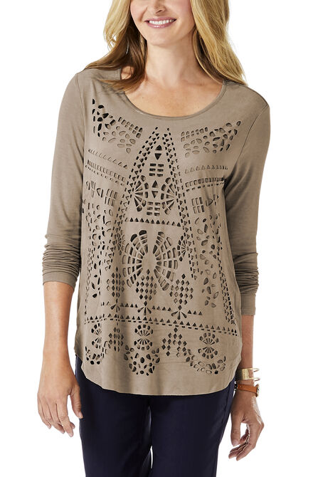 Long Sleeve Scoop Neck Top,  view# 3